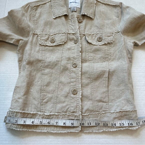 TOMMY BAHAMA Two Palms 100% Linen Raw Edge Jacket * SZ  XS - Picture 11 of 16